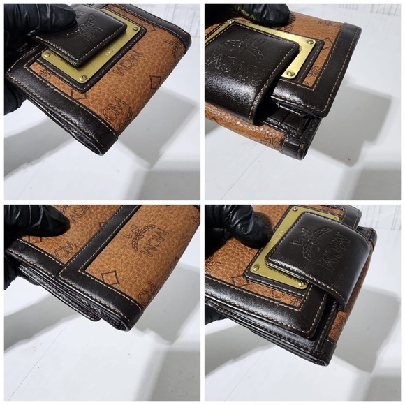 Authentic MCM Compact Leather Wallet Brown - Picture 7 of 15
